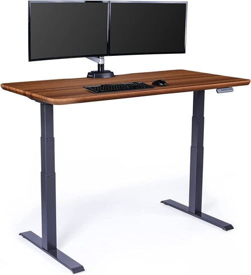 - Standing Desk Adjustable Height (60" X30')- Electric Sit-Stand Computer Desk for Work or Home Office- Dual Motor with Memory Presets- Adjustable Desk from desk- Darkwood