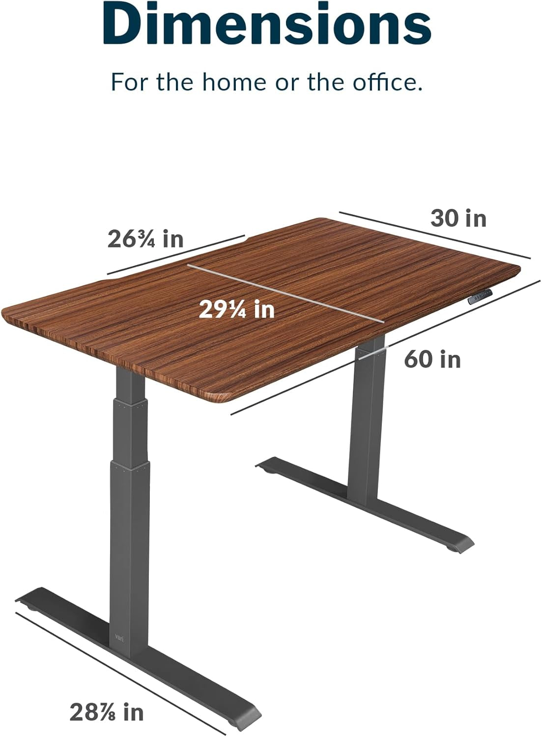 - Standing Desk Adjustable Height (60" X30')- Electric Sit-Stand Computer Desk for Work or Home Office- Dual Motor with Memory Presets- Adjustable Desk from desk- Darkwood