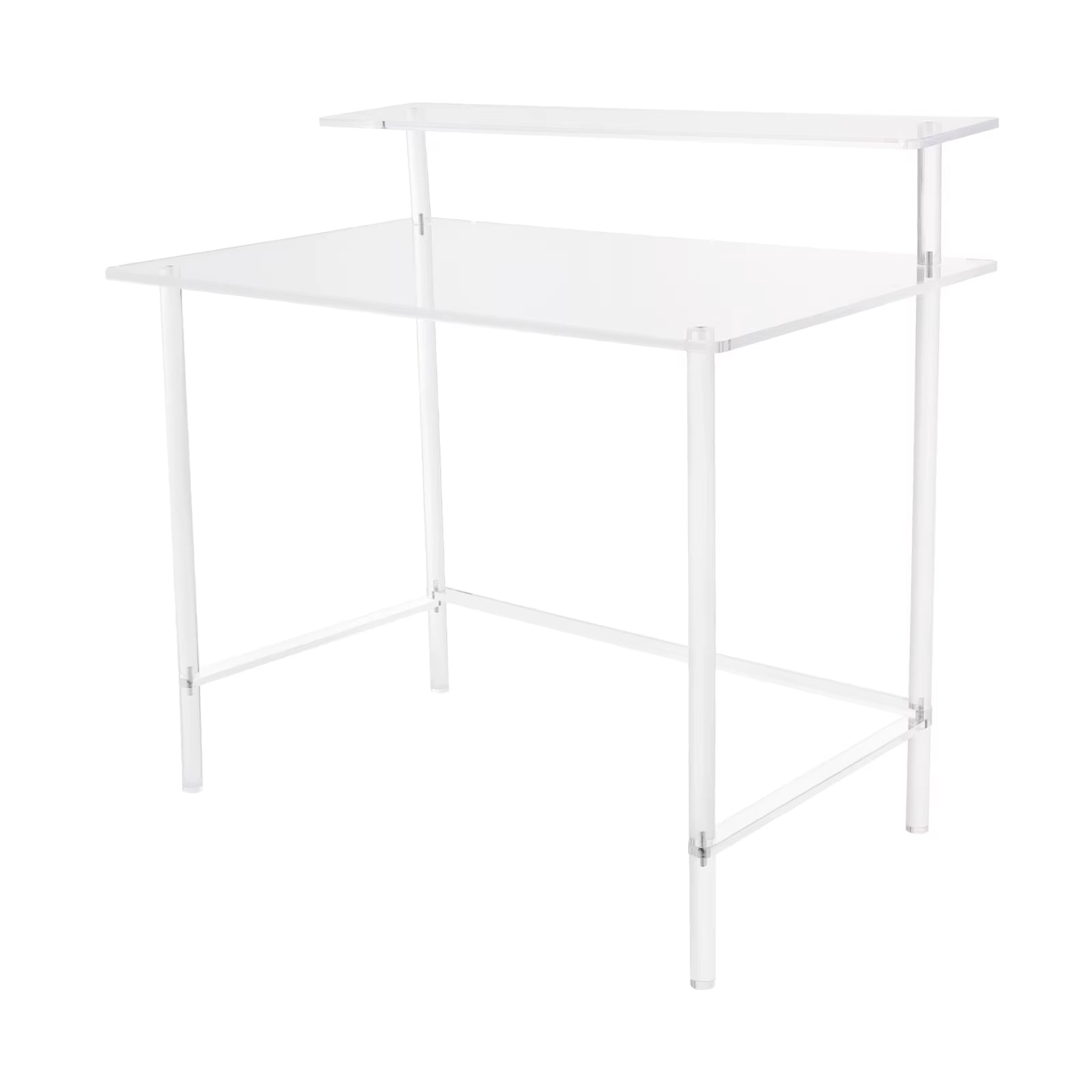 Acrylic Desk 2-Tier Computer Desk Home Office Clear Desk 31.5*19.69*34.65In Writing Table Vanity Desk Study Desk