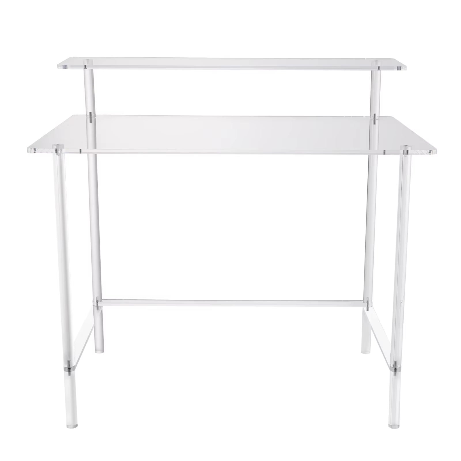 Acrylic Desk 2-Tier Computer Desk Home Office Clear Desk 31.5*19.69*34.65In Writing Table Vanity Desk Study Desk