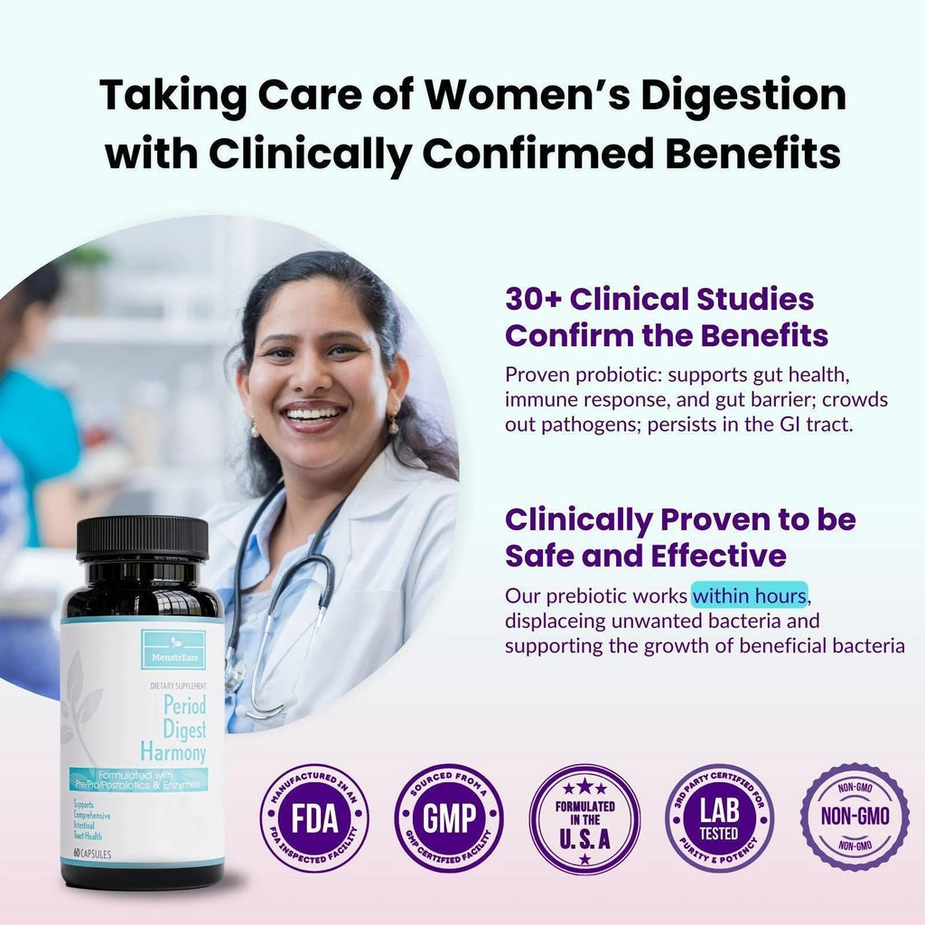 Bloating Probiotic for Women, 4-In-1 Formula with Probiotic Prebiotic Postbiotic & Enzyme, 60 Capsules