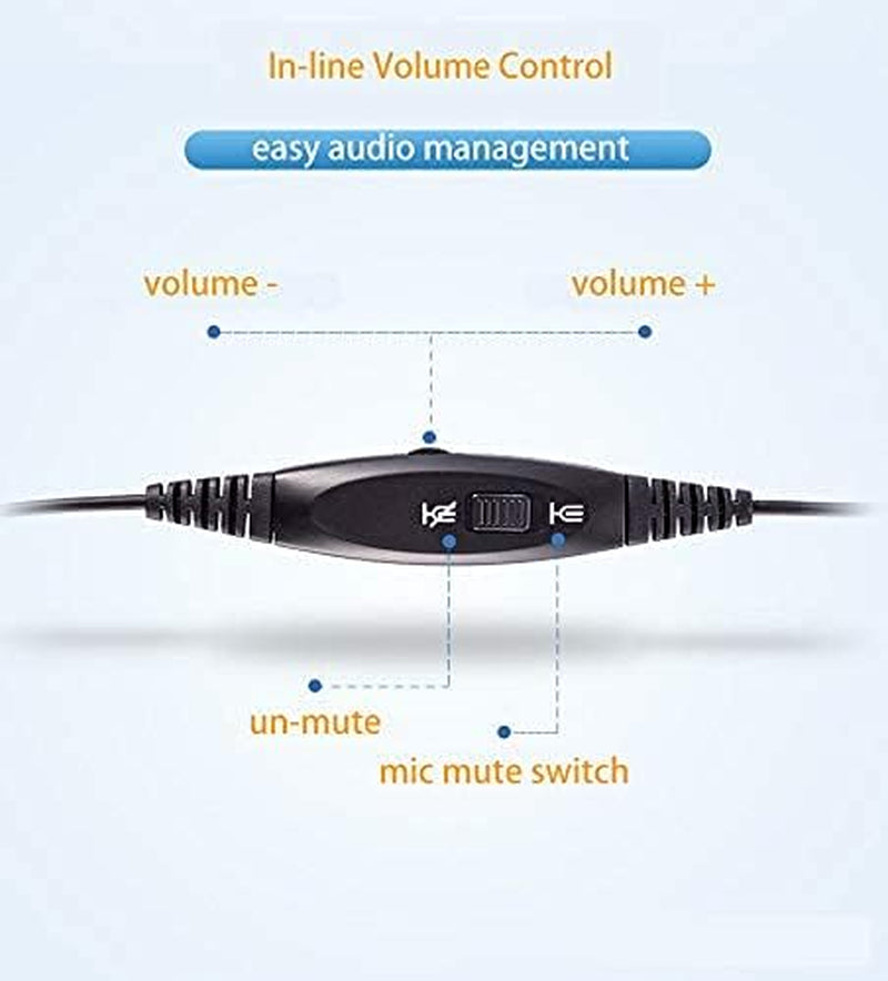 3.5Mm Headset with Microphone for Laptop Computer Surface Mobile Phones Tablets, Macbook Headset 3.5Mm, Cell Phone Headset 3.5Mm, PC Headset for Online Meetings Teams Zoom Skype